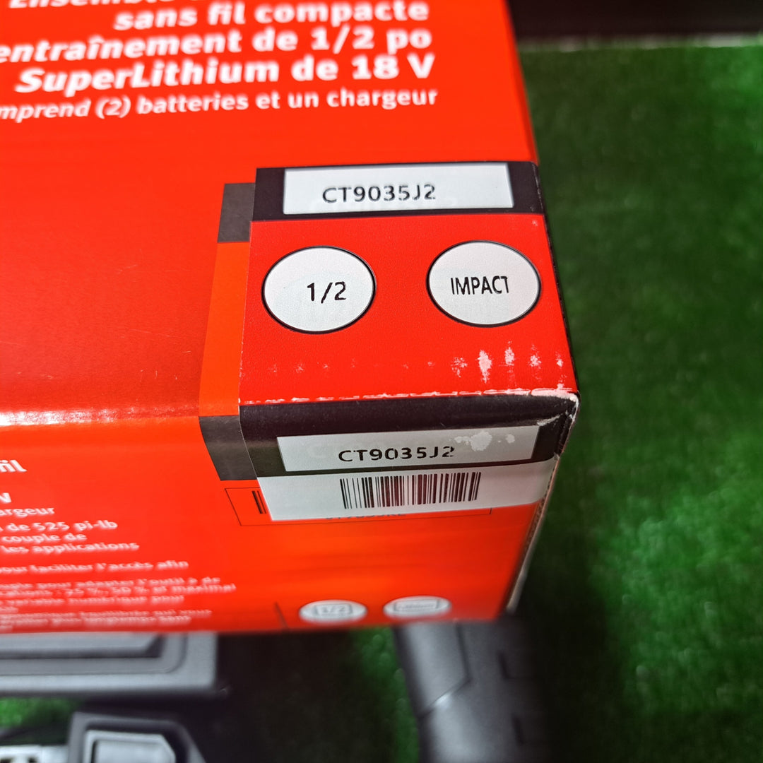 スナップオン/Snap-on 1/2sq 18V コードレスインパクトレンチ CT9035J2 バッテリー2個付きフルセット【岩槻店】