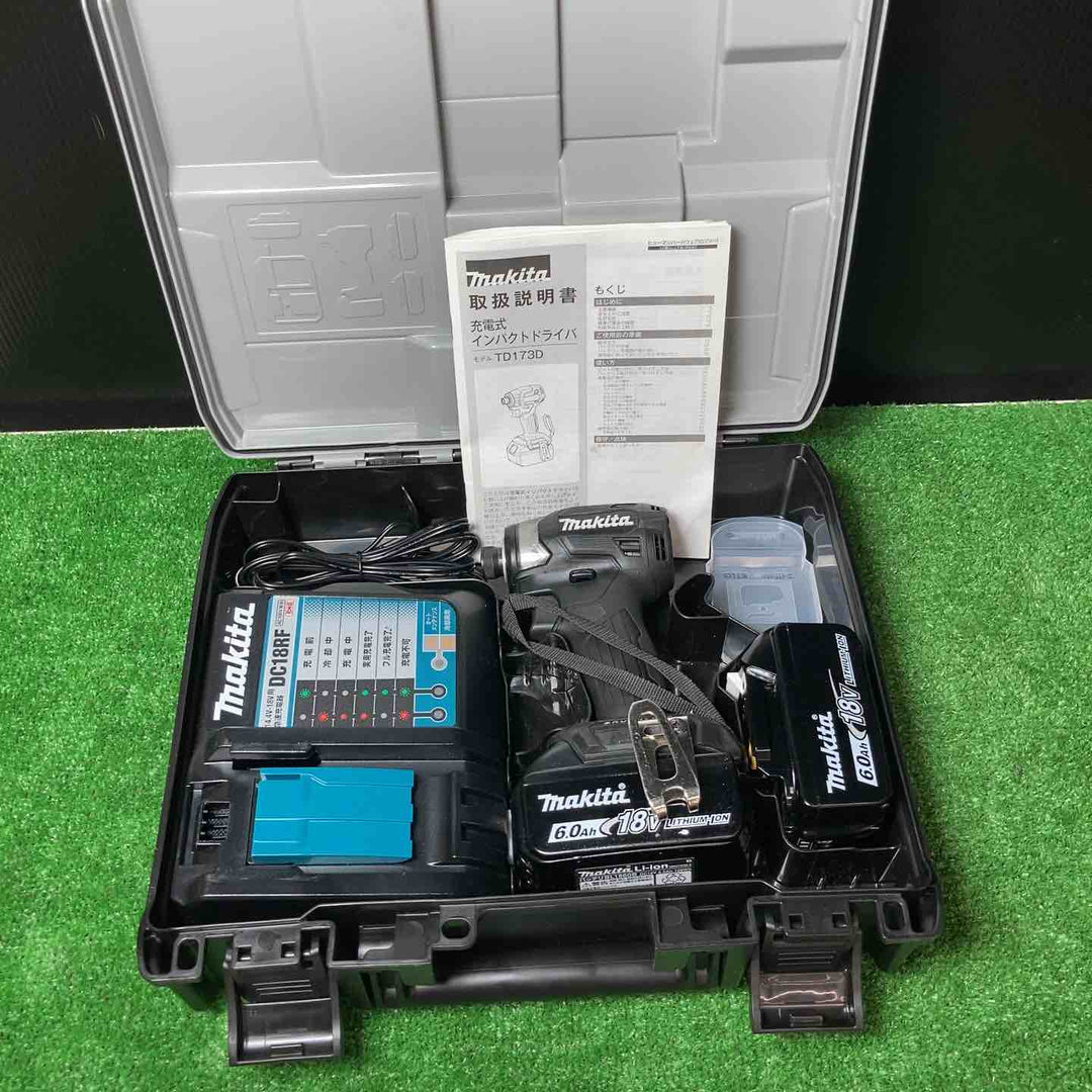 【美品】★マキタ(makita) コードレスインパクトドライバー TD173DRGXB バッテリー充電数 (2回、0回！)【岩槻店】