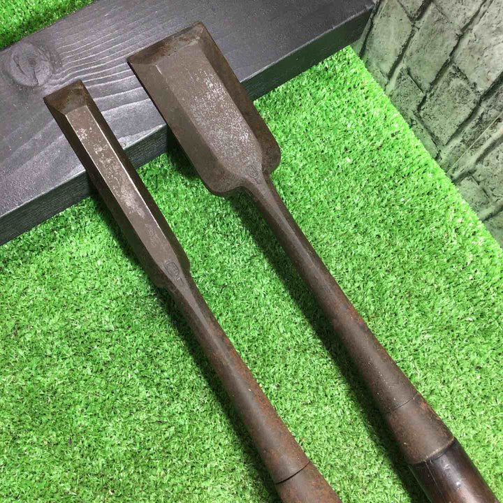 平義(？) 突き鑿 2本組 約23mm/約48mm 本体のみ 錆あり 【川口店】