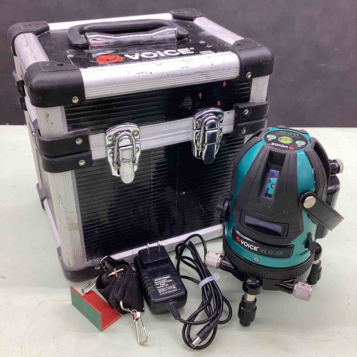 ◇VOICE レーザー墨出し器 5ライングリーンレーザー 矩十字・横 VLG-5X【越谷店】
