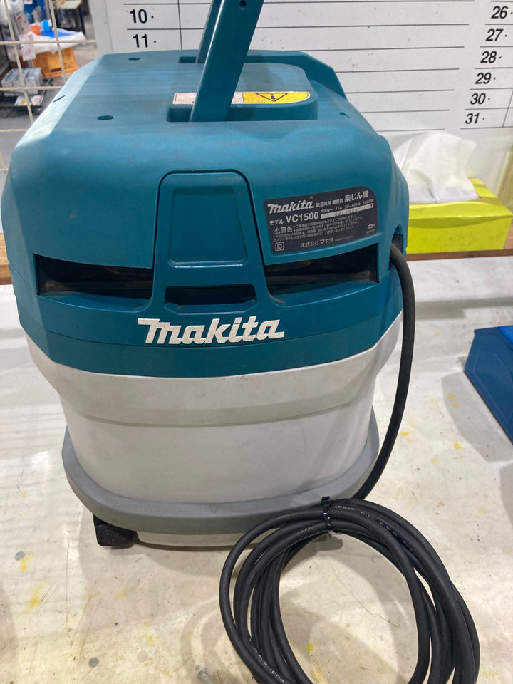 ★マキタ(makita) 集じん機 乾湿両用 VC1500　集じん量　15L　吸込仕事率　350W　【川口店】