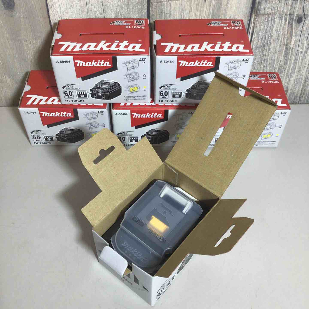 【未使用品】 純正 マキタ makita リチウムイオンバッテリー 18V/6.0Ah BL1860B 6個 バッテリー 純正品 18V 【戸田店】