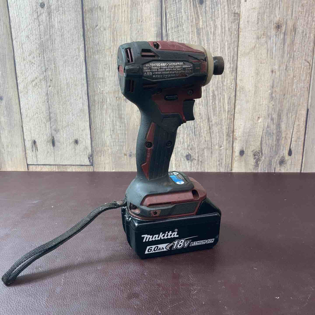 【中古品】マキタ(makita) コードレスインパクトドライバー TD172DZAR 18V バッテリー1個付属【東大和店】