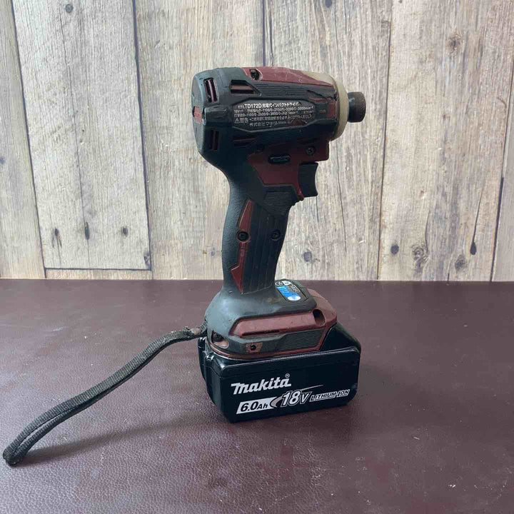 【中古品】マキタ(makita) コードレスインパクトドライバー TD172DZAR 18V バッテリー1個付属【東大和店】
