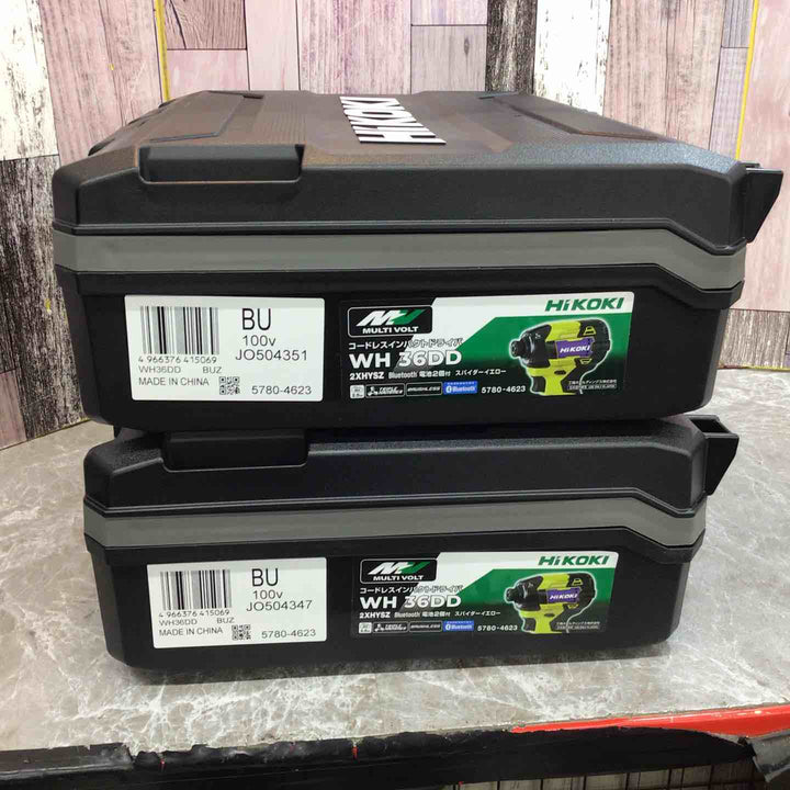 【未使用品】ハイコーキ Hikoki 36V コードレスインパクトドライバ スパイダーイエロー WH36DD(2XHYSZ) 2台セット【八潮店】
