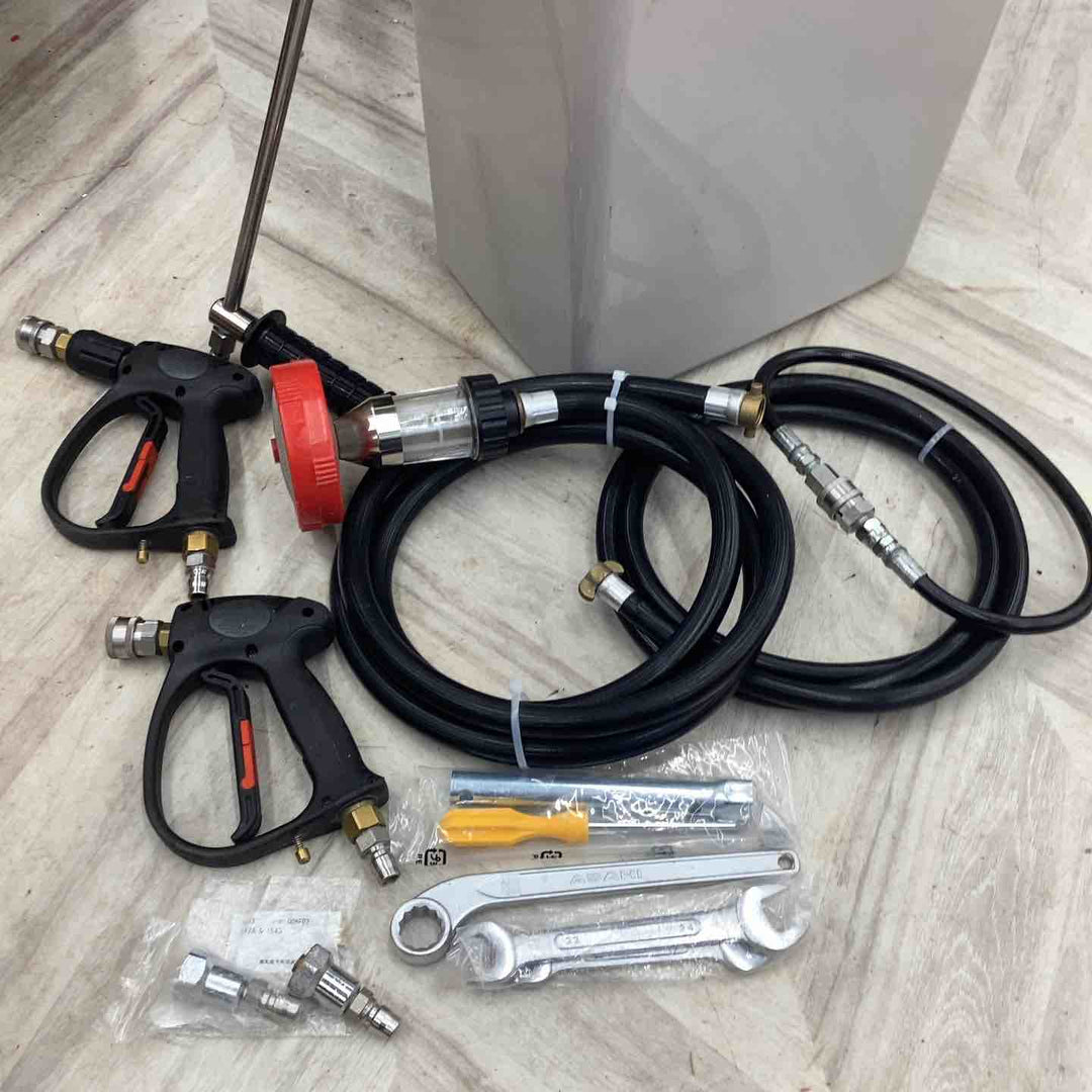 【店頭受取り限定】トハン　TOHAN 高圧洗浄機　TJ-1513RO　30ｍ高圧ホースリール　ホース各種　ガン2丁14MPaしか上がらず【越谷店】