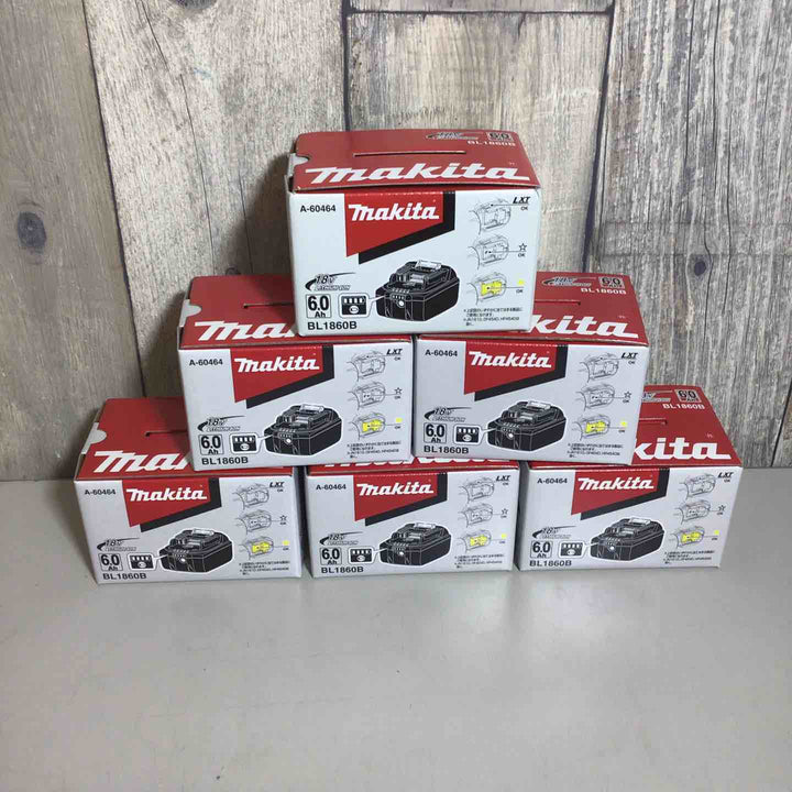 【未使用品】 純正 マキタ makita リチウムイオンバッテリー 18V/6.0Ah BL1860B 6個 バッテリー 純正品 18V 【戸田店】