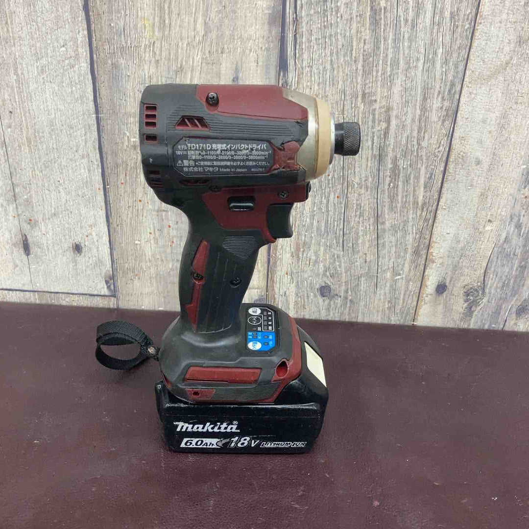 【中古品】 マキタ(makita) コードレスインパクトドライバー TD171DZAR バッテリー1個付属 【東大和店】