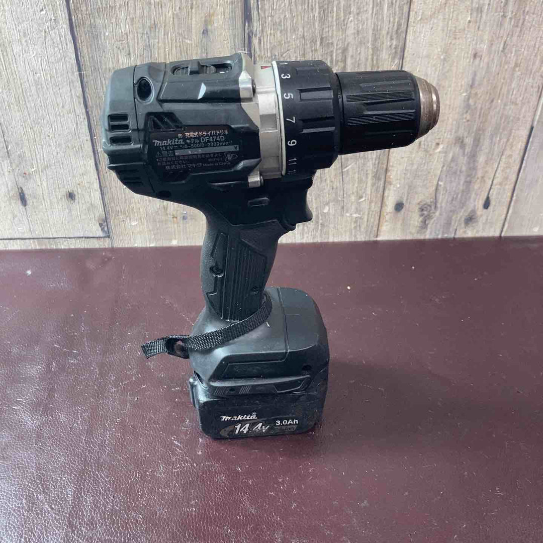【中古品】◇マキタ(makita) コードレスドリルドライバー DF474DZB 本体のみ バッテリー2個付属【東大和店】