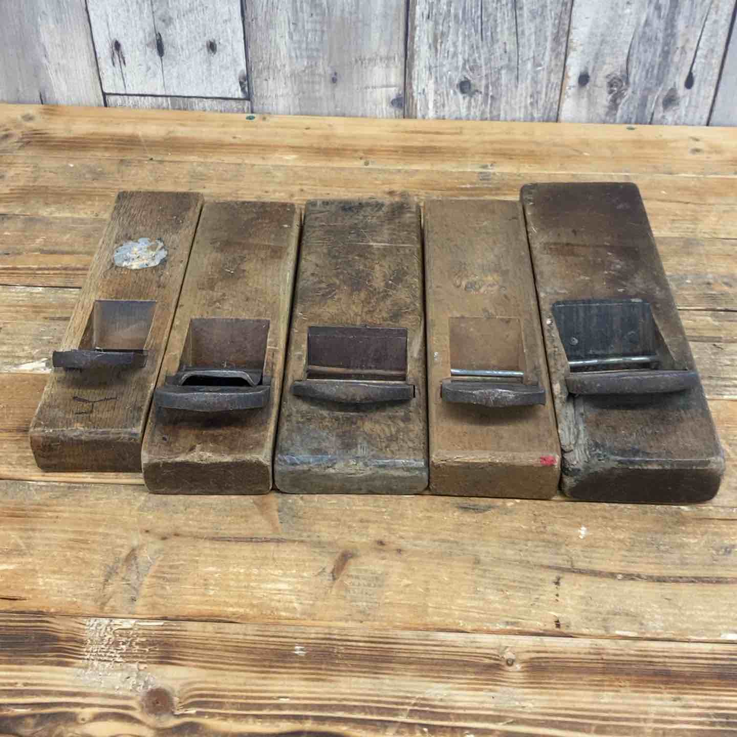 【★100】 かんな　6丁　竹仙　直秀　桜日本　宏成　年代物　大工道具　かんな　コレクション　アンティーク　ヴィンテージ □播州三木 伝統工芸士 山口房一作 是治 半包台 寸六 (64mm