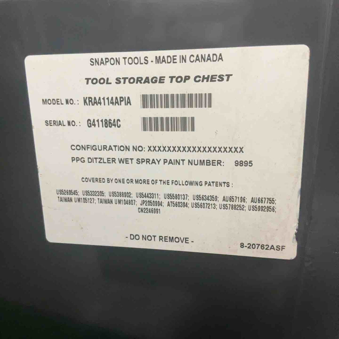 【店頭受取り限定】Snap-on スナップオン 4ドロワー トップチェスト ツールチェスト KRA4114APIA 限定色【川口店】