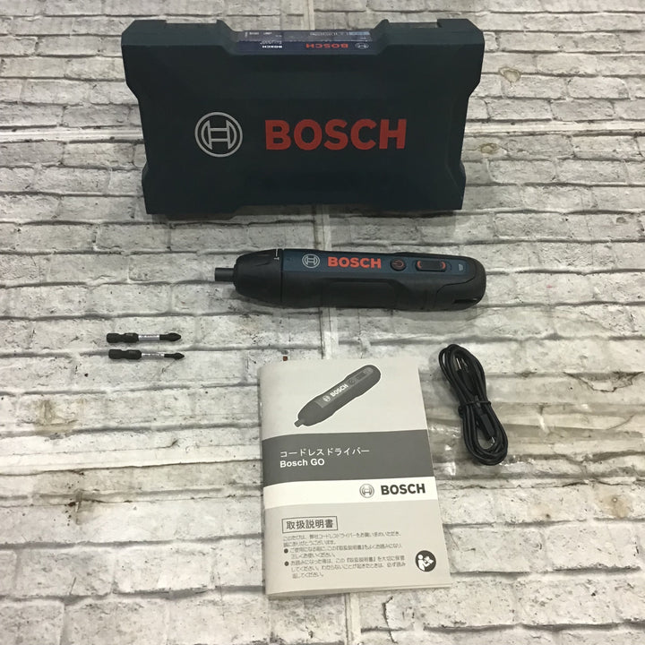 〇ボッシュ(BOSCH) 3.6Vコードレスドライバー (ドライバービット・キャリングケース・充電コード付き)Bosch GO【川口店】