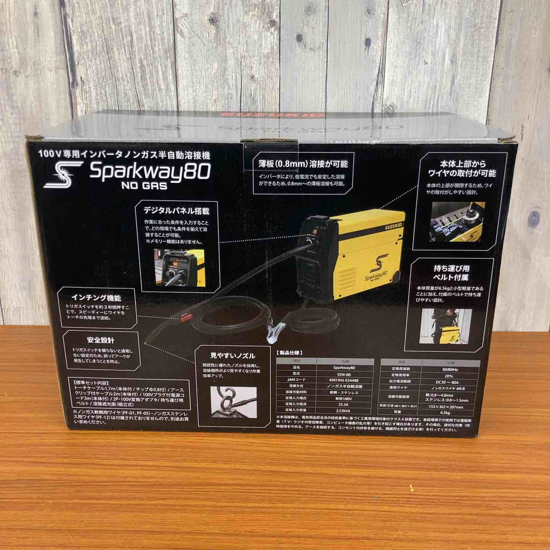 【未使用品】◇スズキッド SUZUKID インバータ式100Vノンガス半自動溶接機 SSW-80 Sparkway80 スパークウェイ80【八潮店】