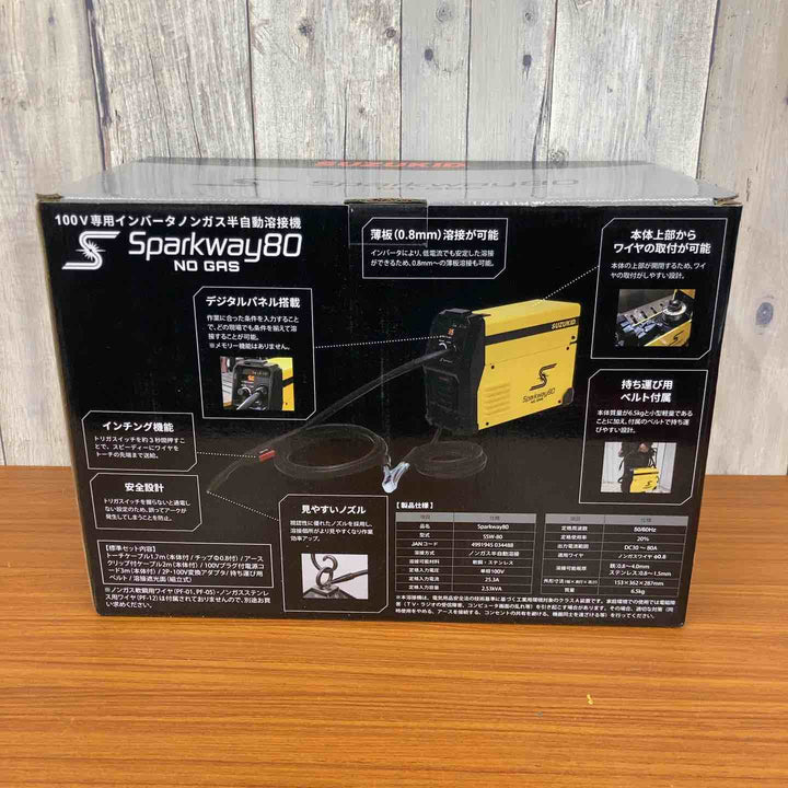 【未使用品】◇スズキッド SUZUKID インバータ式100Vノンガス半自動溶接機 SSW-80 Sparkway80 スパークウェイ80【八潮店】