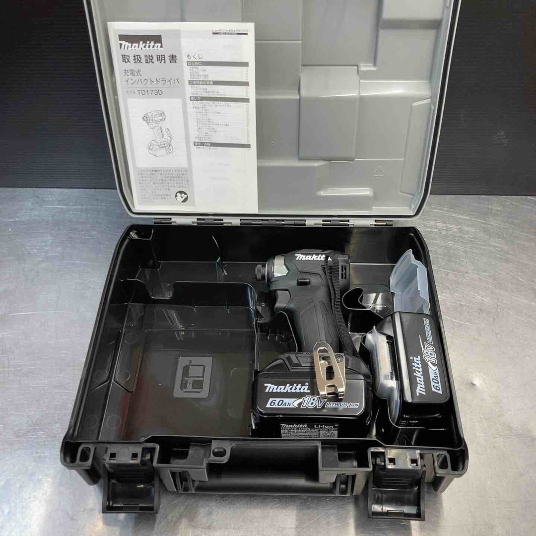 【未使用品(店頭展示品)】 マキタ(makita) 18V コードレスインパクトドライバー TD173DXB 黒色 充電器なしフルセット 【東大和店】