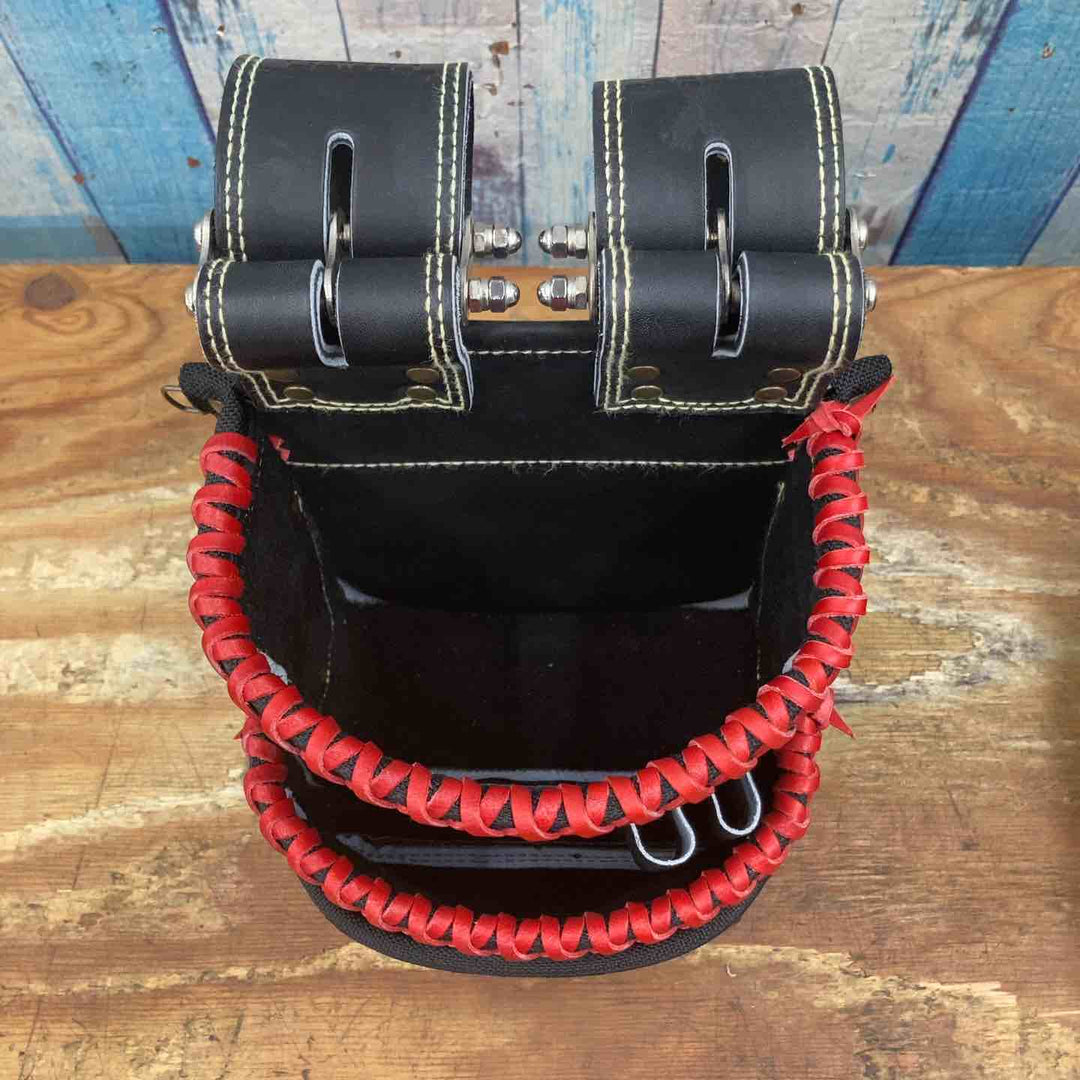 ニックス　KGB-301DDX　チェーンタイプ高級グローブ革使用3段腰袋 赤【柏店】