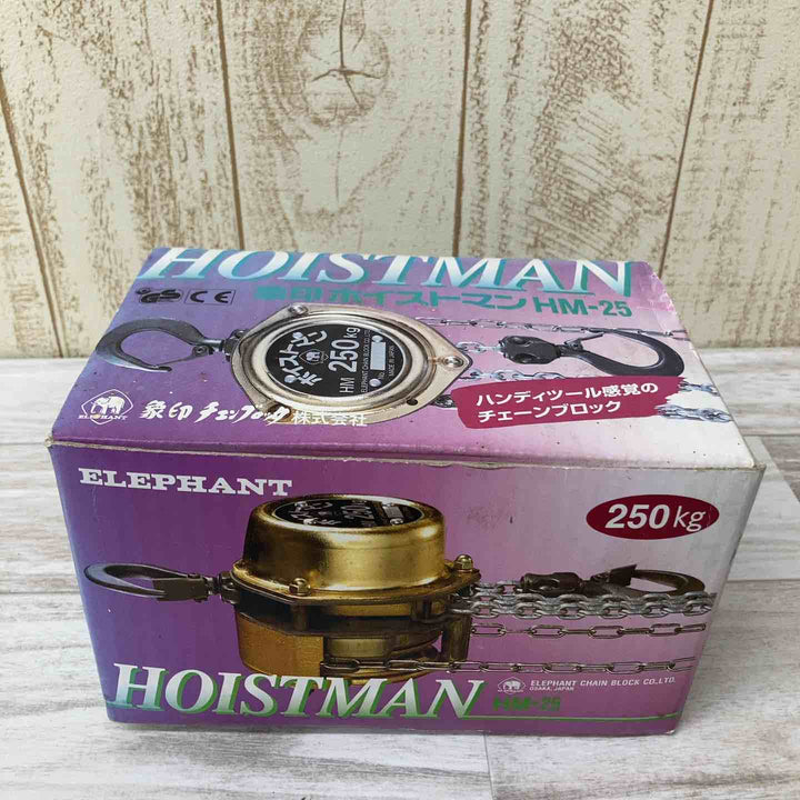 【未使用品/長期保管】象印 チェーンブロック ホイストマン HM-25 ZHM-K2525 定格荷重250kg 揚程2.5m【柏店】