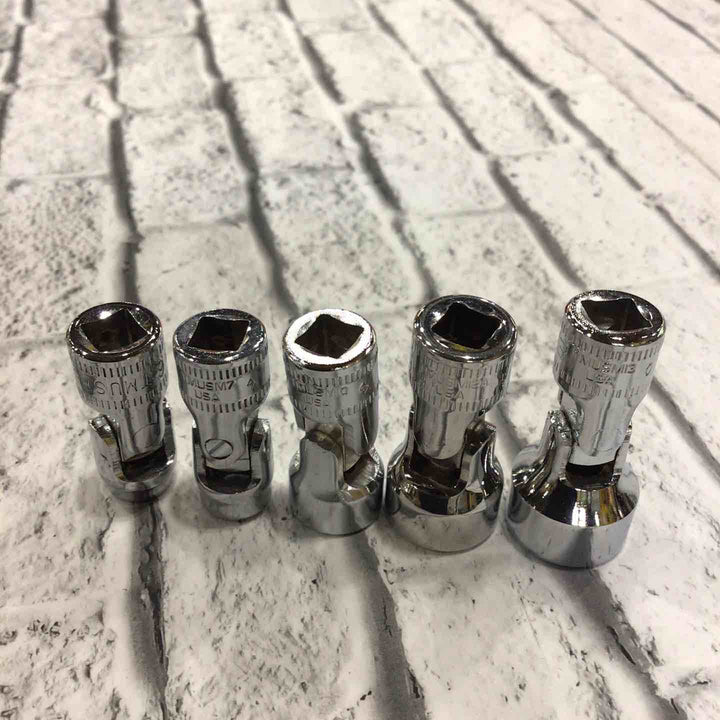 スナップオン(Snap-on) 1/4ユニバーサルソケット5点セット TMUSMシリーズ 新・旧ロゴ混ざり 【川口店】