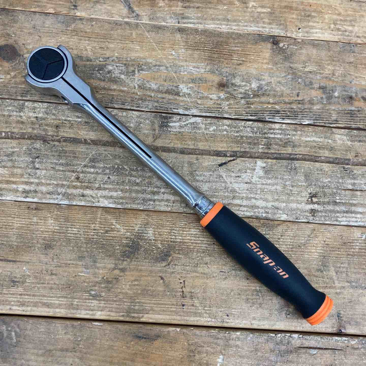 【中古美品】 Snap-on スナップオン★ FHNF100★3/8 9.5sq スイベルラチェット ラウンドヘッドラチェット ソフトグリップ★オレンジソフトグリップ 【東大和店】