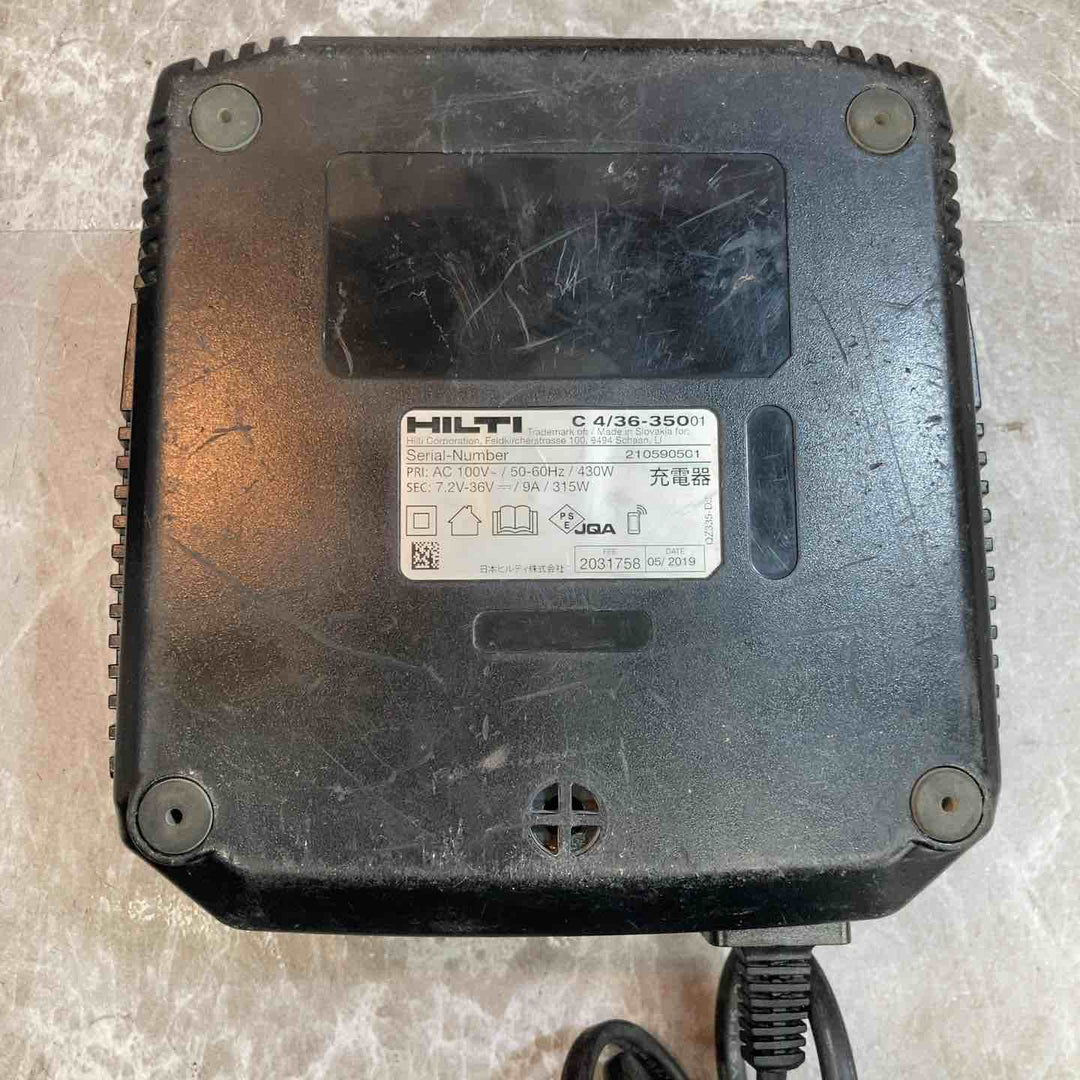 【現状品】HILTI/ヒルティ　バッテリー B36/5.2 Li-lon、充電器 C4/36-350【八潮店】