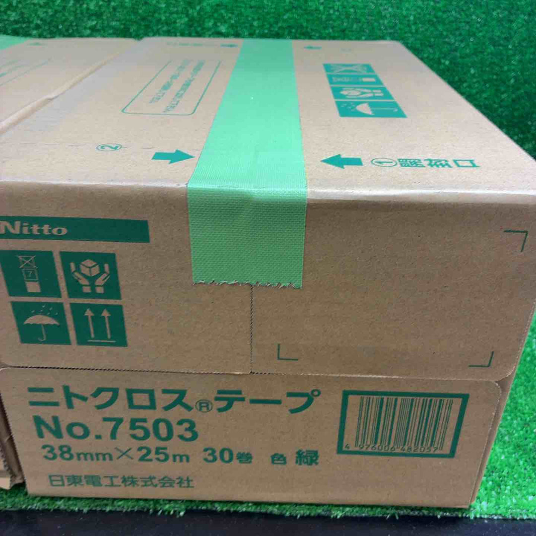 日東電工　ニトクロステープ　No.7503　38mm×25m (6０巻)　緑【藤沢店】