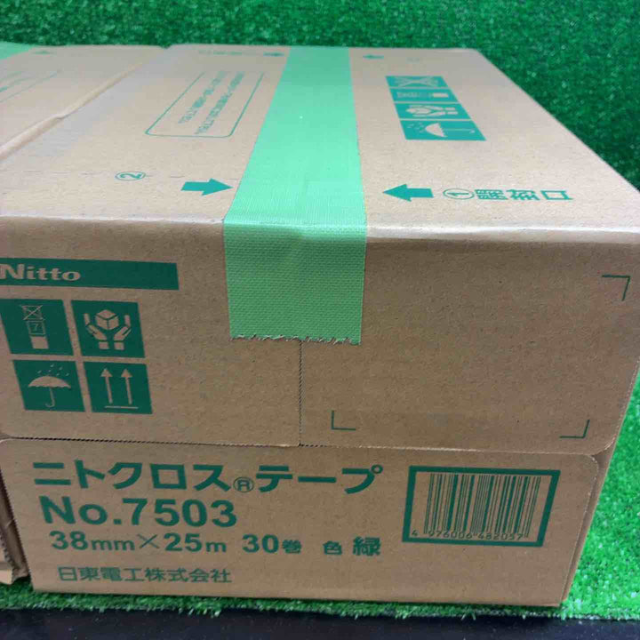 日東電工　ニトクロステープ　No.7503　38mm×25m (6０巻)　緑【藤沢店】
