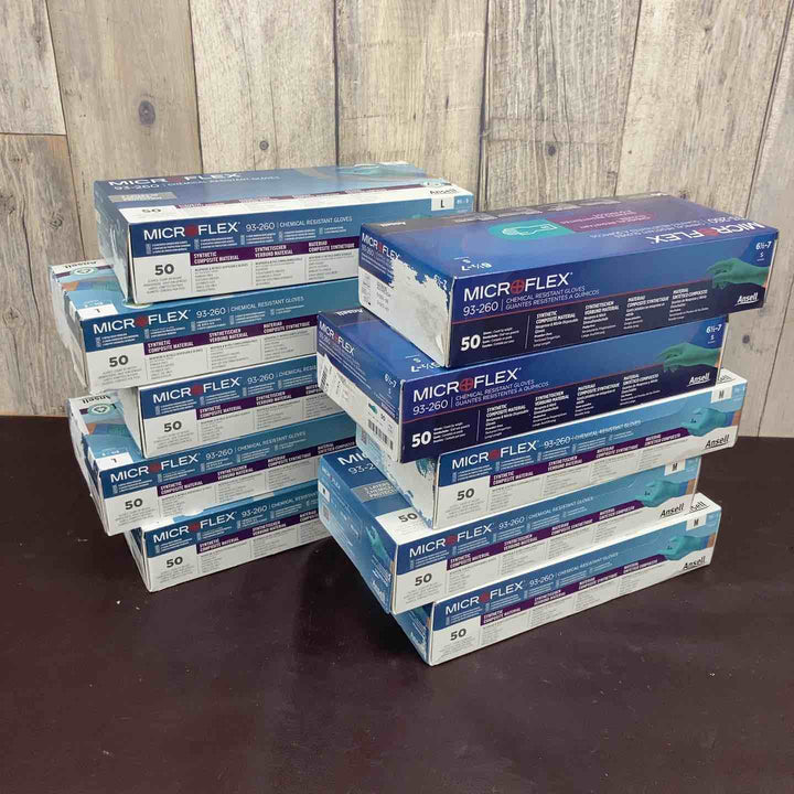 【未使用品(店頭展示品)】 Microflex(アンセル) 93-260 ニトリルネオプレン手袋 500枚×10箱セット S/M/Lサイズ 【東大和店】