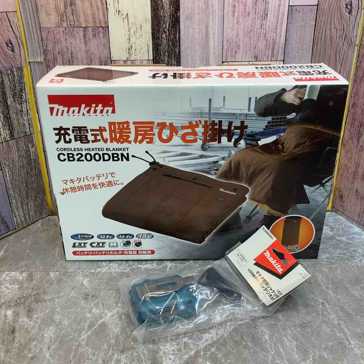 【中古 美品】マキタ CB200DBN こげ茶 充電式暖房ひざ掛け 延長コード欠品 バッテリホルダ付き【八潮店】