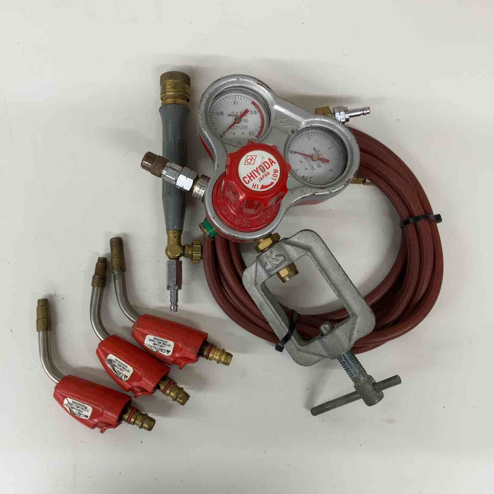 千代田精機 SRA-A アセチレン用 調整器、ホース、バーナー付き【戸田店】