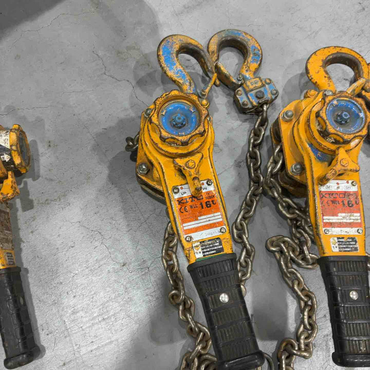 【中古品】KITO/キトー レバーブロック L5型 LB016 荷重1.6t/1.6トン 揚程1.5m 3台セット【川口店】