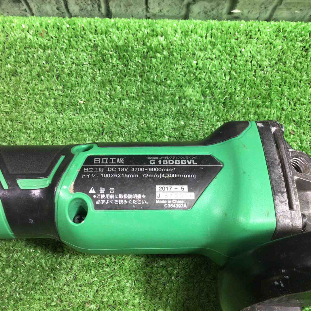 ★ハイコーキ(HIKOKI ※旧:日立工機) 100mmコードレスディスクグラインダ G18DBBVL(LXPK)【川口店】