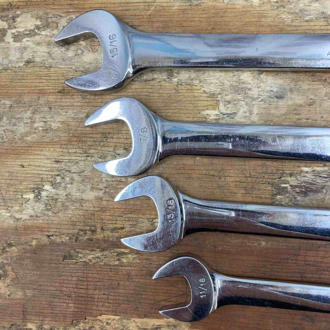 【中古品】▲スナップオン(Snap-on) コンビネーションレンチセット 8本 OEX30/28/ 26/ 22/ 20/18/ 14/10 旧ロゴ インチ【柏店】