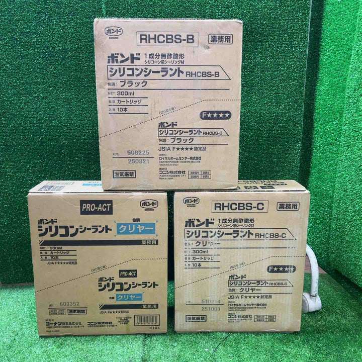 ボンド シリコンシーラント クリヤー、ブラック 300ml 計30本まとめ シーリング材 RHCBS-C/B【桶川店】