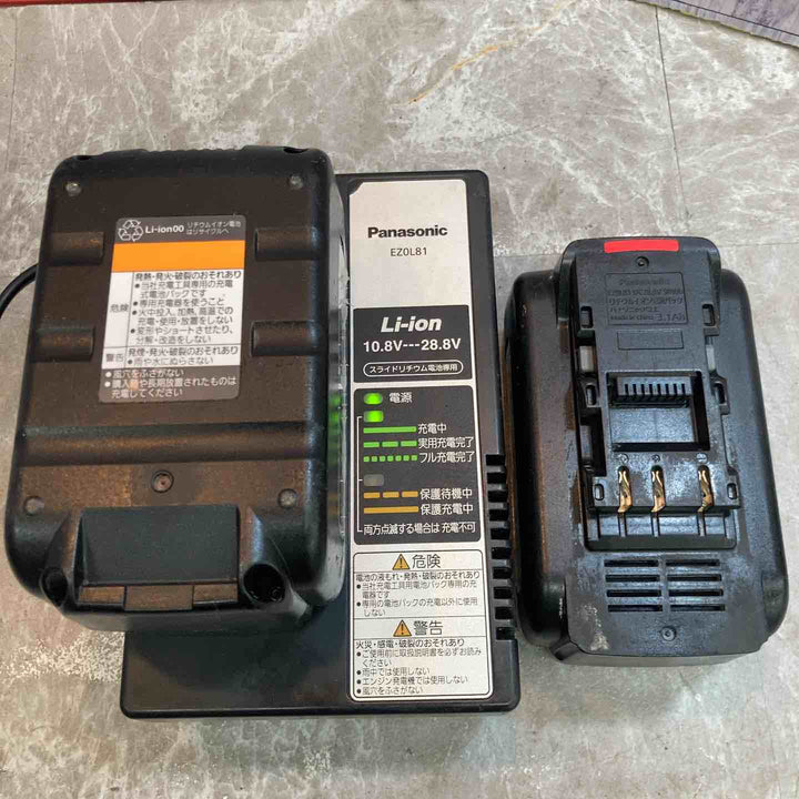 【中古品】パナソニック 純正 リチウムイオン電池パック 28.8V 3.1Ah EZ9L81 2個 + 急速充電器 EZ0L81 1個 計3点セット【八潮店】