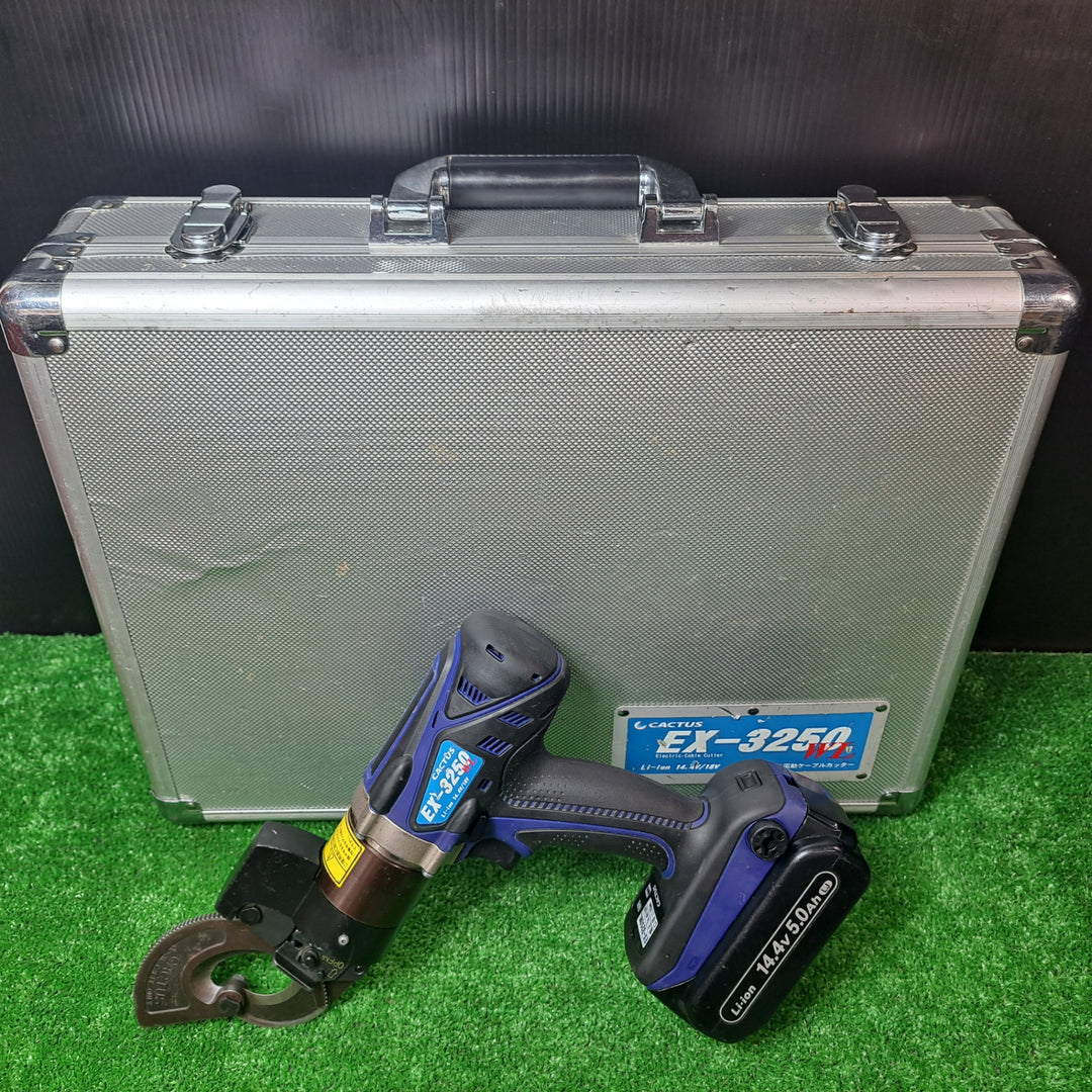 カクタス/CACTUS 14.4V コードレス電動ケーブルカッター 首振り EX-3250WL 14.4V5.0Ahバッテリー2個付き 【岩槻店】