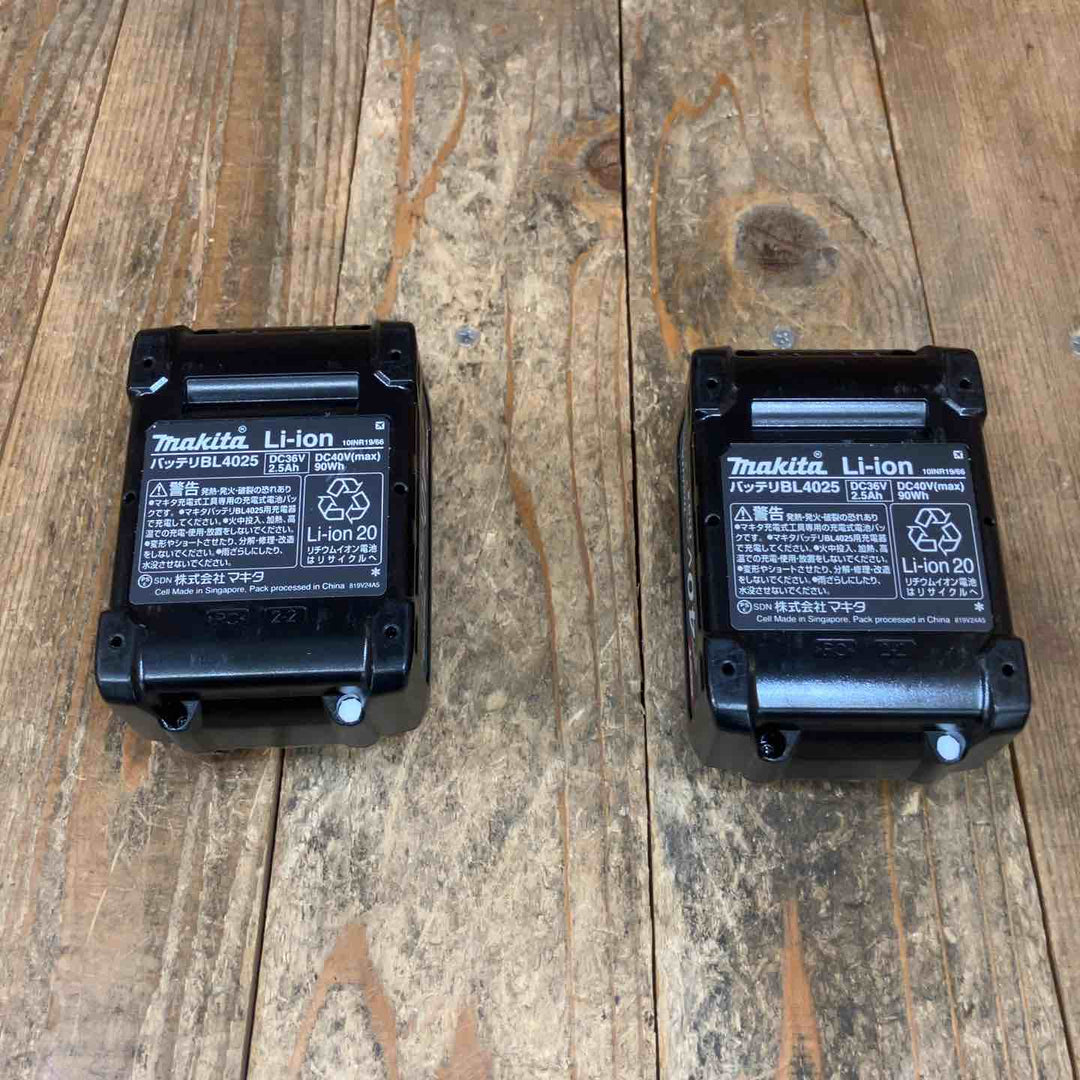未使用品 マキタ(makita) リチウムイオンバッテリー 40Vmax/2.5Ah BL4025 バラシ 計2点【所沢店】