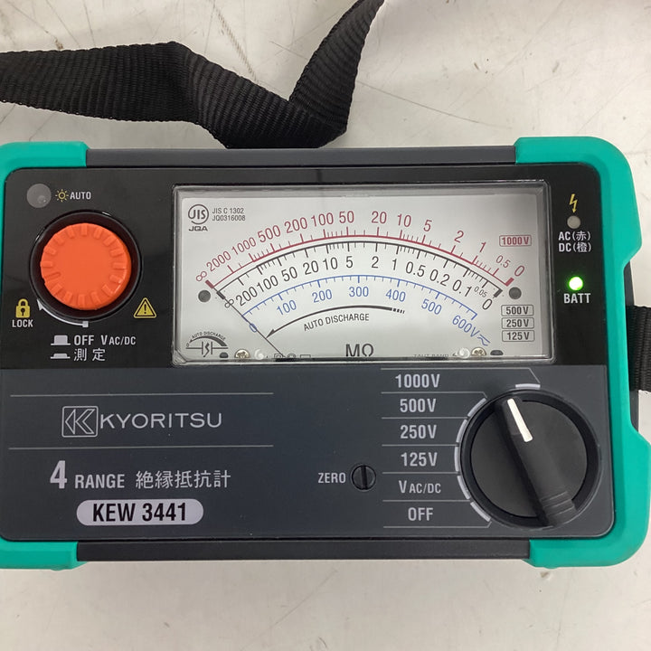□共立電気計器(KYORITSU) アナログ絶縁抵抗計 KEW3441【狭山】
