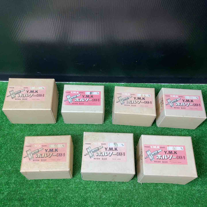 【未使用】 ★7点まとめセット！YMK ホルソー SKH-9 84ミリ・86ミリ・87ミリ・88ミリ・89ミリ 長期保管品