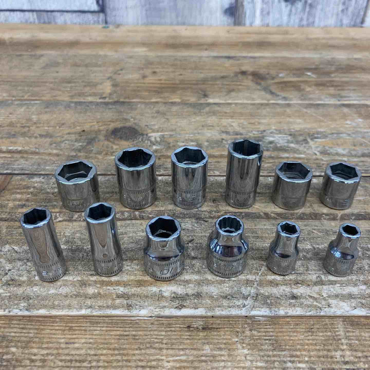 【中古品】 スナップオン(Snap-on) ソケットまとめ TMMS8 RFSM12など 計12個セット 1/4 3/8 ブランド ショート ディープ 【東大和店】