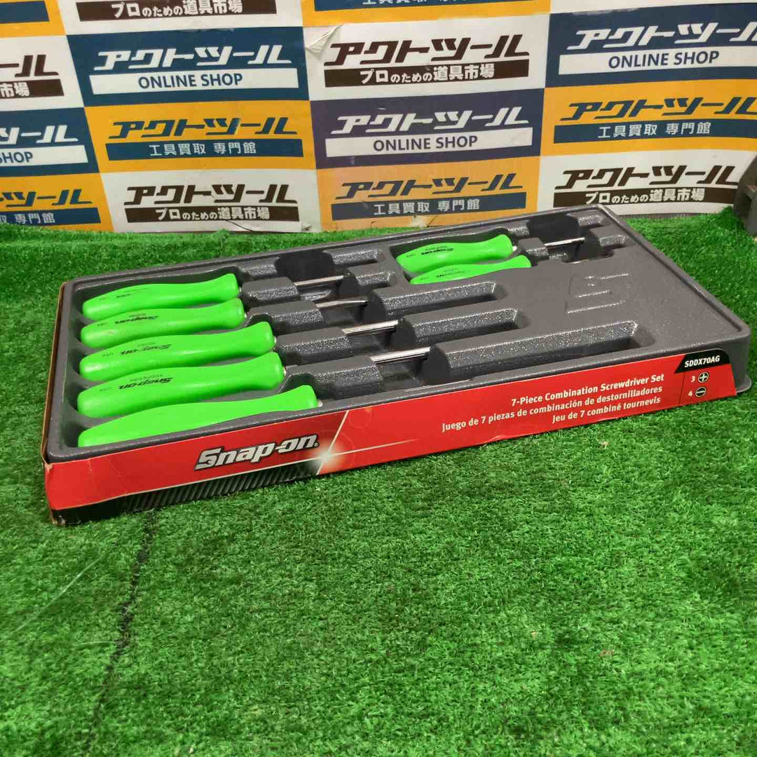 ◇Snap-on (スナップオン) 旧グリップ ドライバーセット 限定品 グリーン 緑 SDDX70AG [並行輸入品]【草加店】