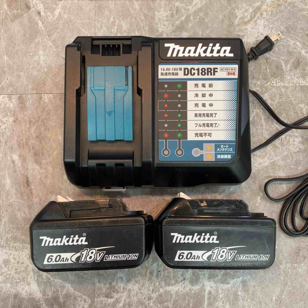 【中古品】マキタ 純正 18V 6.0Ah バッテリー BL1860B×2個 (充電1回/3回) + 急速充電器 DC18RF 計3点セット まとめ makita【八潮店】