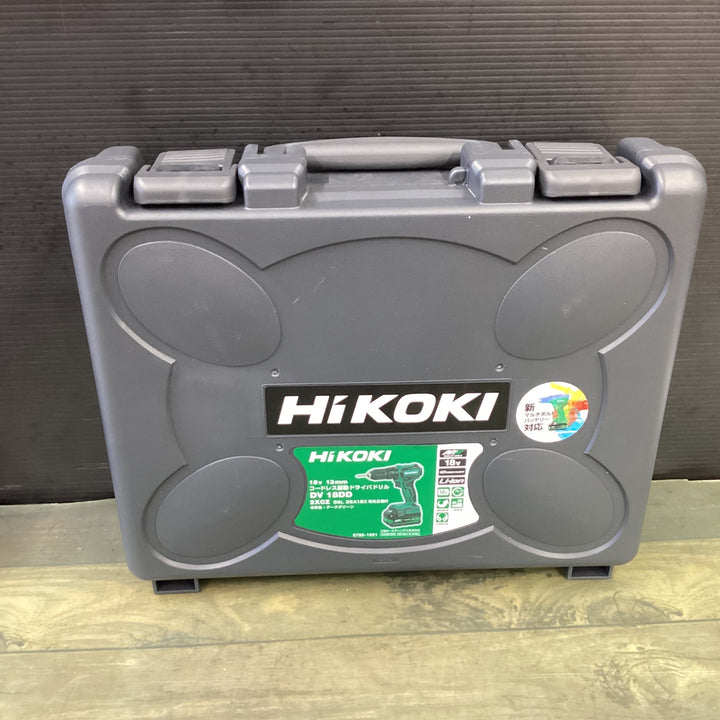 【未使用品】☆ハイコーキ(HIKOKI ※旧:日立工機) コードレス振動ドライバドリル DV18DD(NN)　※本体色：ダークグリーン【東大和店】