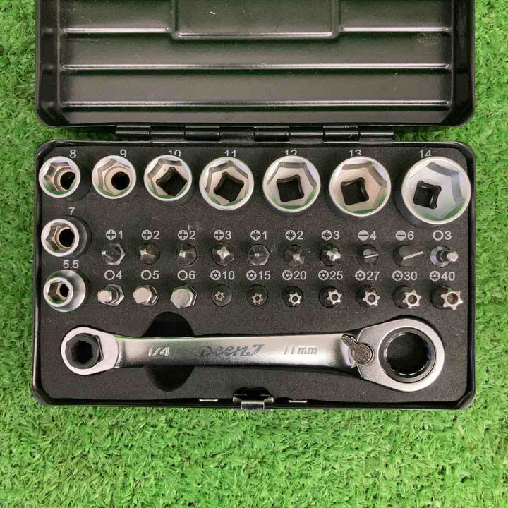 【中古美品】 ディーン/DEEN 1/4(6.35mm)六角軸ビット&ラチェットセット DNBRS31J 【鴻巣店】