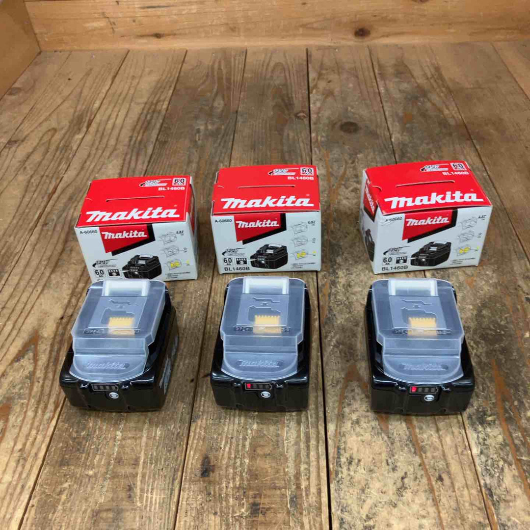 マキタ(makita) リチウムイオンバッテリー 14.4V/6.0Ah BL1460B 計3点セット【所沢店】