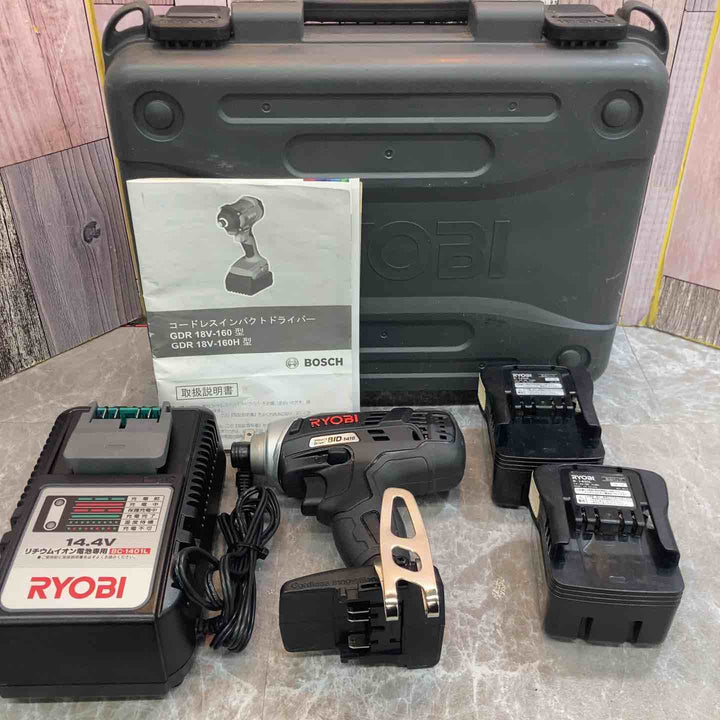 【中古品】◇リョービ(RYOBI) コードレスインパクトドライバー 14.4V BID-1416 657702A バッテリー2個・充電器付き【八潮店】