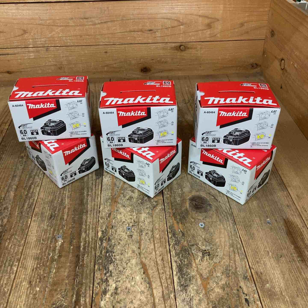純正品 マキタ(makita) リチウムイオンバッテリー 18V/6.0Ah BL1860B 6個セット まとめ売り【所沢店】