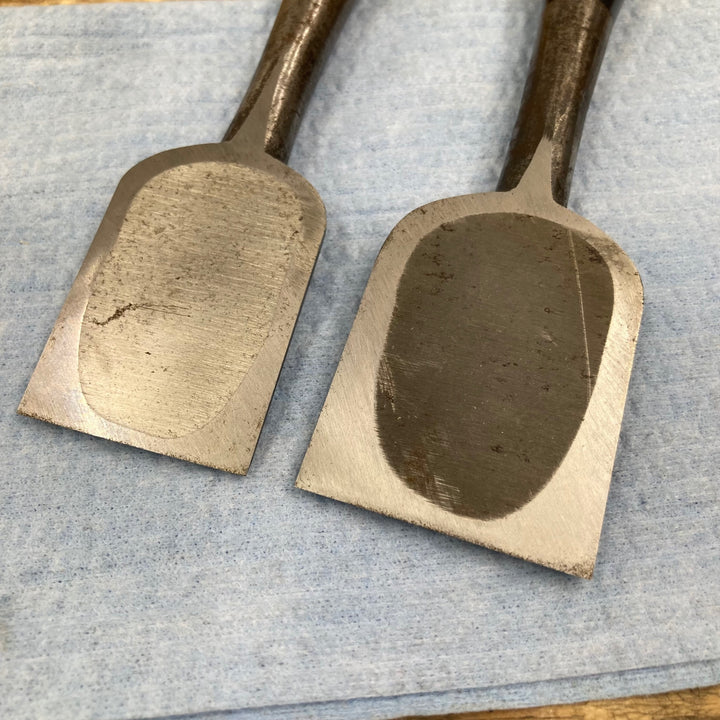 【中古美品】　「左久作」銘 鑿10本組 2代目 池上喬庸氏作 大工 和工具 Japanese Chisel【柏店】