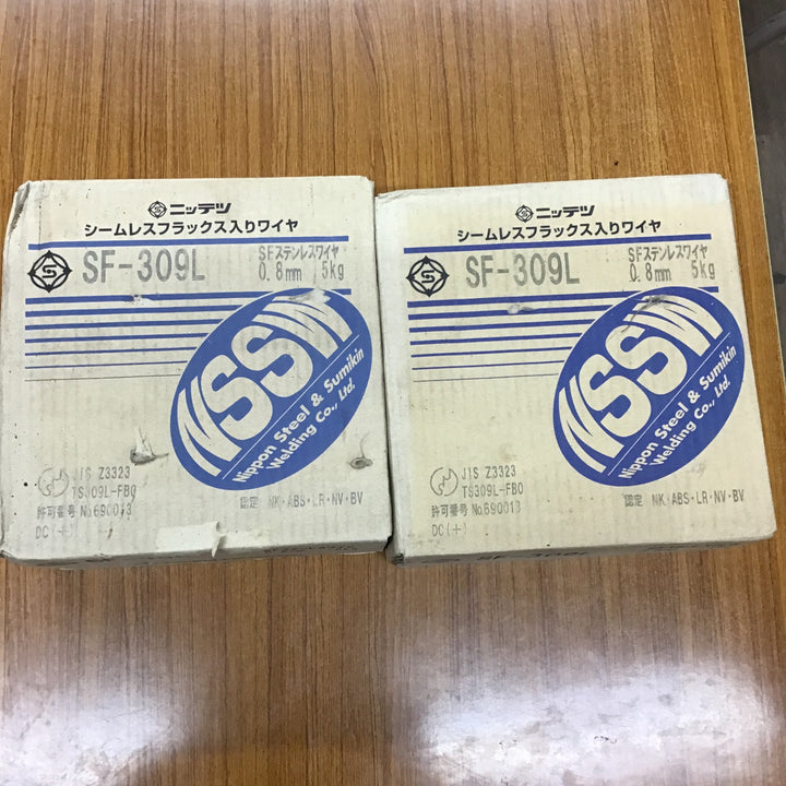日鉄溶接工業　フラックス入りステンレス溶接ワイヤ　SF-309L　Φ0.8mm　5㎏　2箱セット【桶川店】
