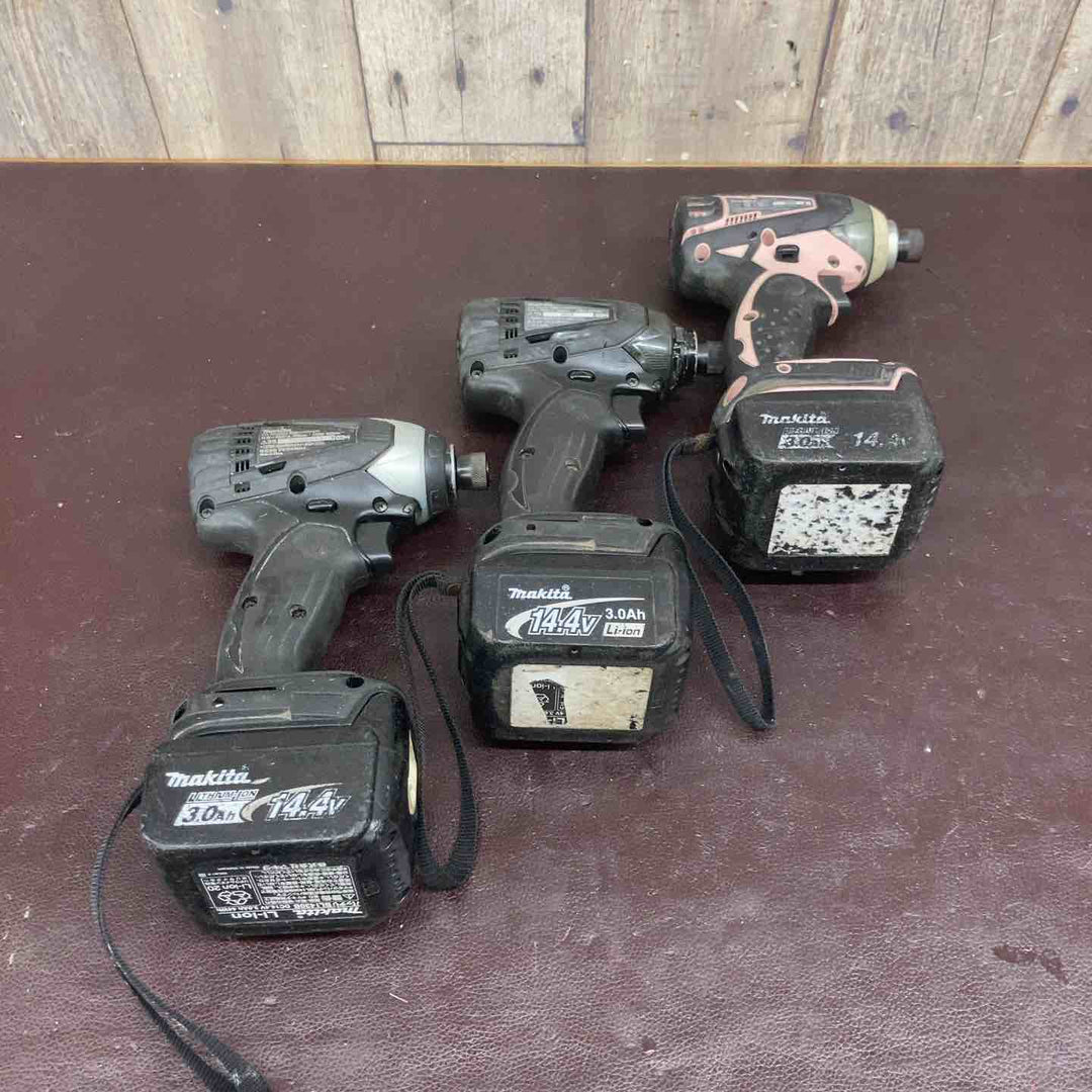 【中古品】 マキタ(makita)14.4V インパクトドライバー 3台まとめ TD134DX2ZB TD134DZB TD133DZP 【東大和店】