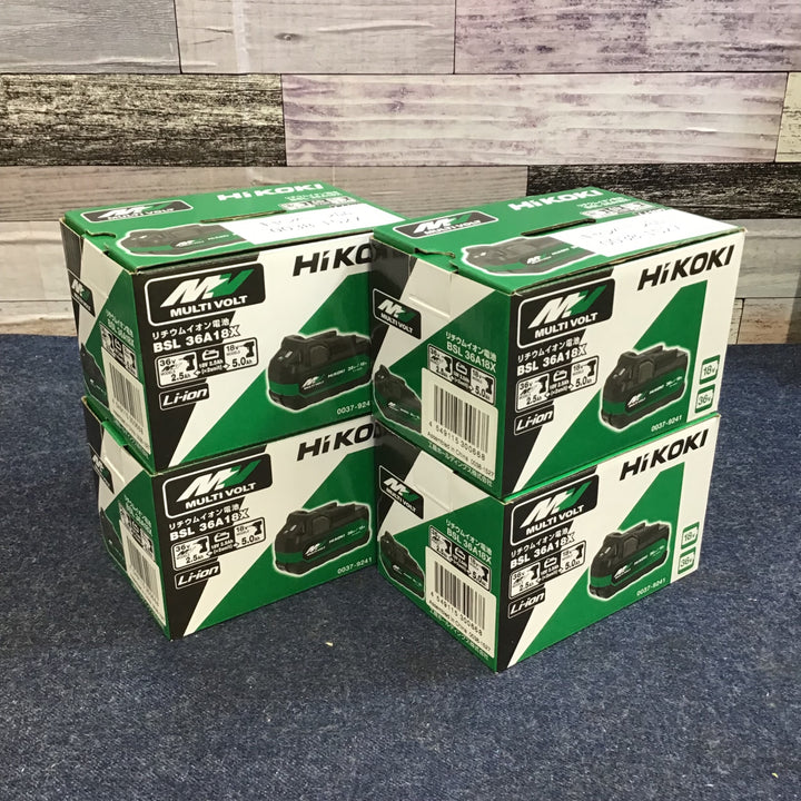 ⑥ハイコーキ(HIKOKI ※旧:日立工機) リチウムイオンバッテリー 36V/2.5Ah BSL36A18X　4個セット【八潮店】